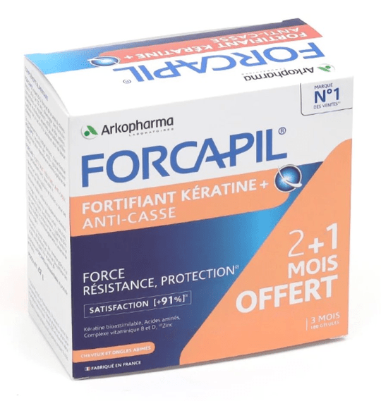FORCAPIL FORTIFIANT KERATINE + 3 Months Program - 180 Capsules - TrustMedUSA