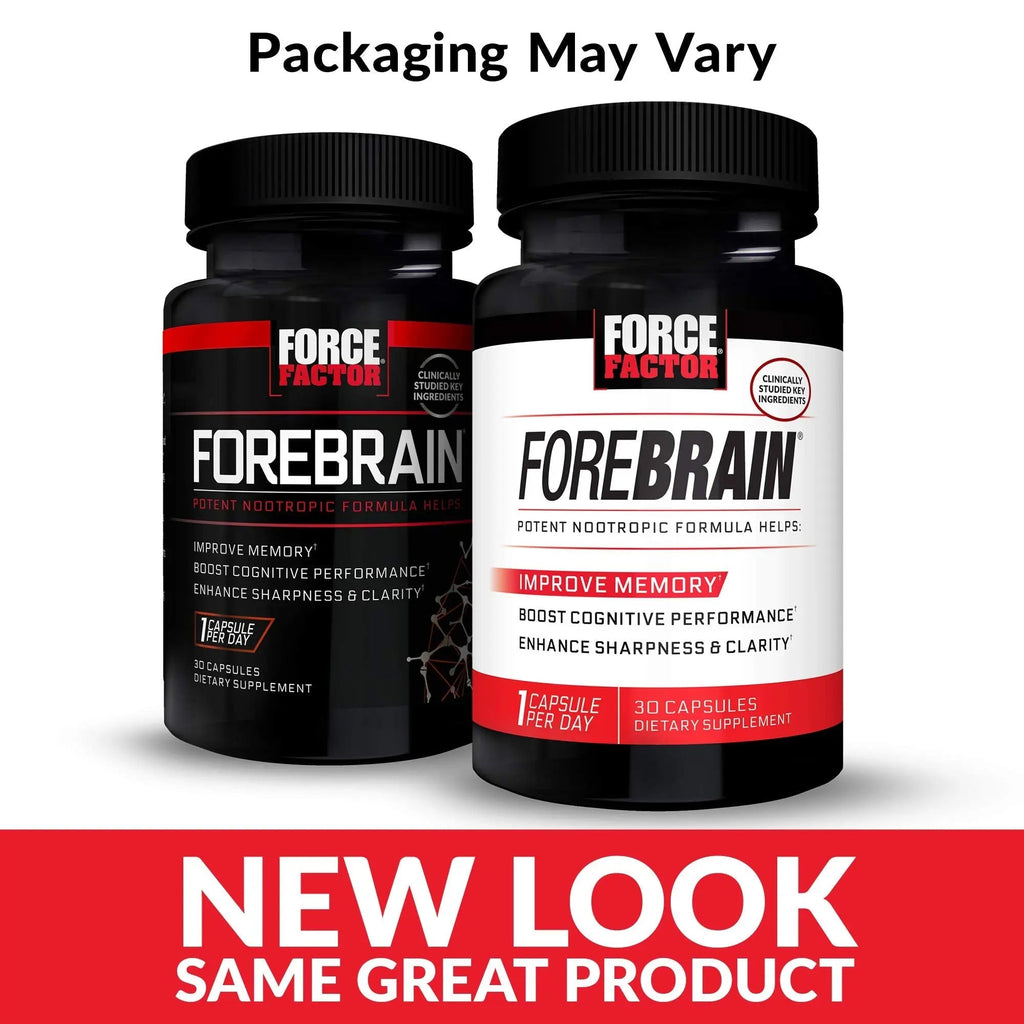 Force Factor Forebrain Nootropic Brain Supplement with Caffeine Bacopa and Huperzine A Capsules 3Pack, White, 90 Count - TrustMedUSA