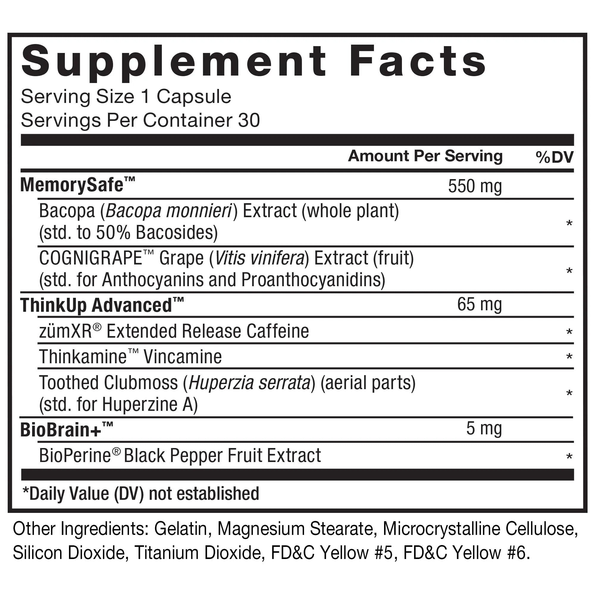 Force Factor Forebrain Nootropic Brain Supplement with Caffeine Bacopa and Huperzine A Capsules 3Pack, White, 90 Count - TrustMedUSA