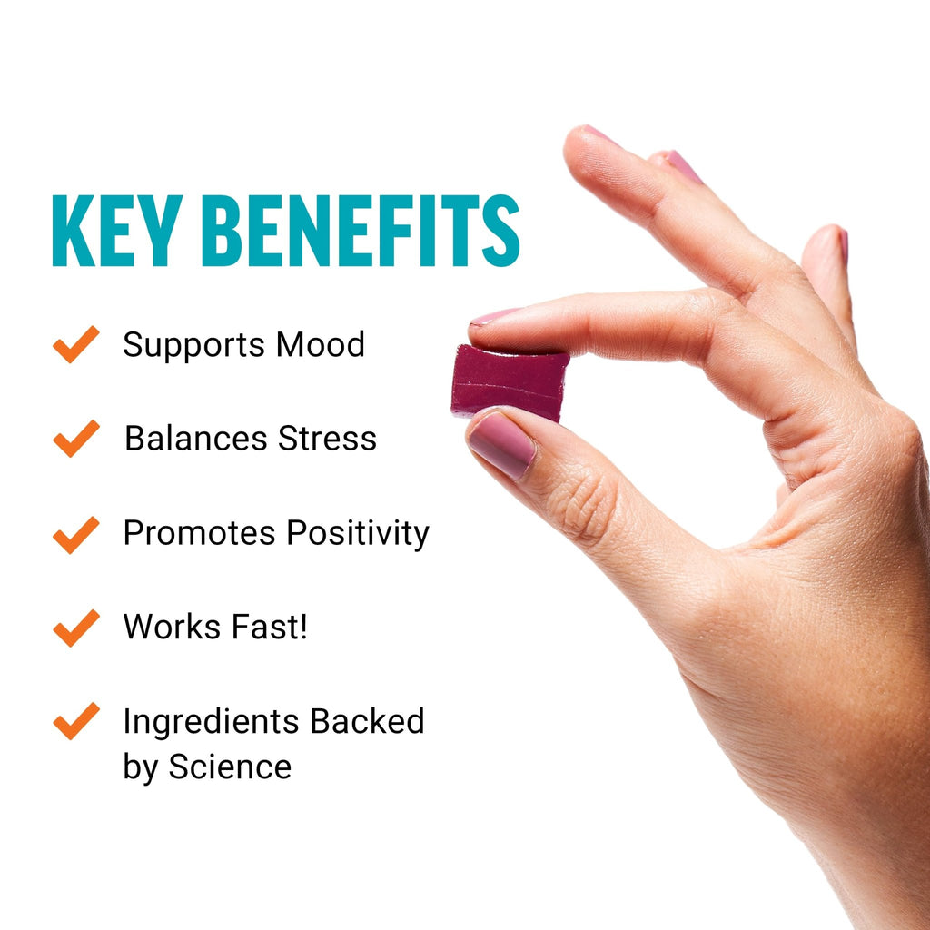 FORCE FACTOR Happy Mood, Mood Support and Mood Balance Supplement to Support Happiness, Positivity, and Stress, Made with Magnesium, Saffron, Zembrin, Non-GMO, Tropical Fruit Flavor, 30 Soft Chews - TrustMedUSA