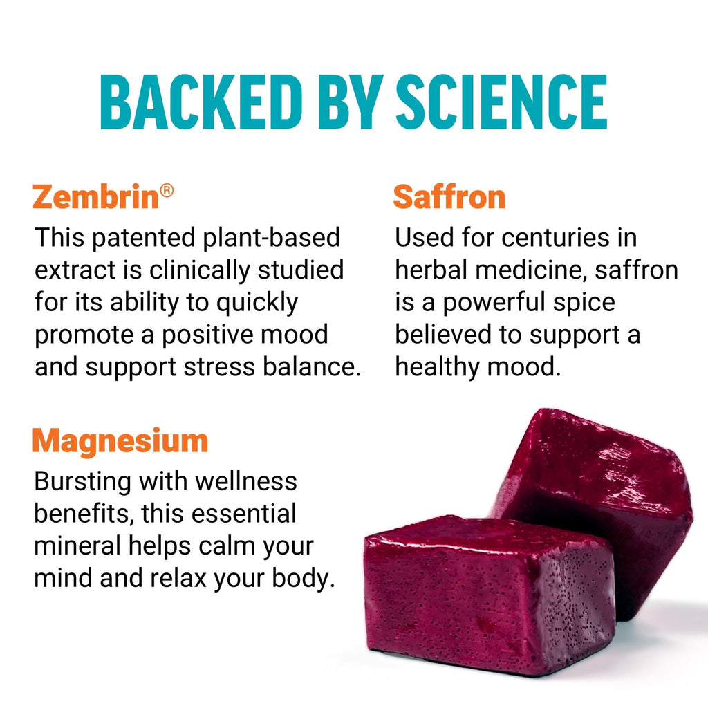 FORCE FACTOR Happy Mood, Mood Support and Mood Balance Supplement to Support Happiness, Positivity, and Stress, Made with Magnesium, Saffron, Zembrin, Non-GMO, Tropical Fruit Flavor, 30 Soft Chews - TrustMedUSA