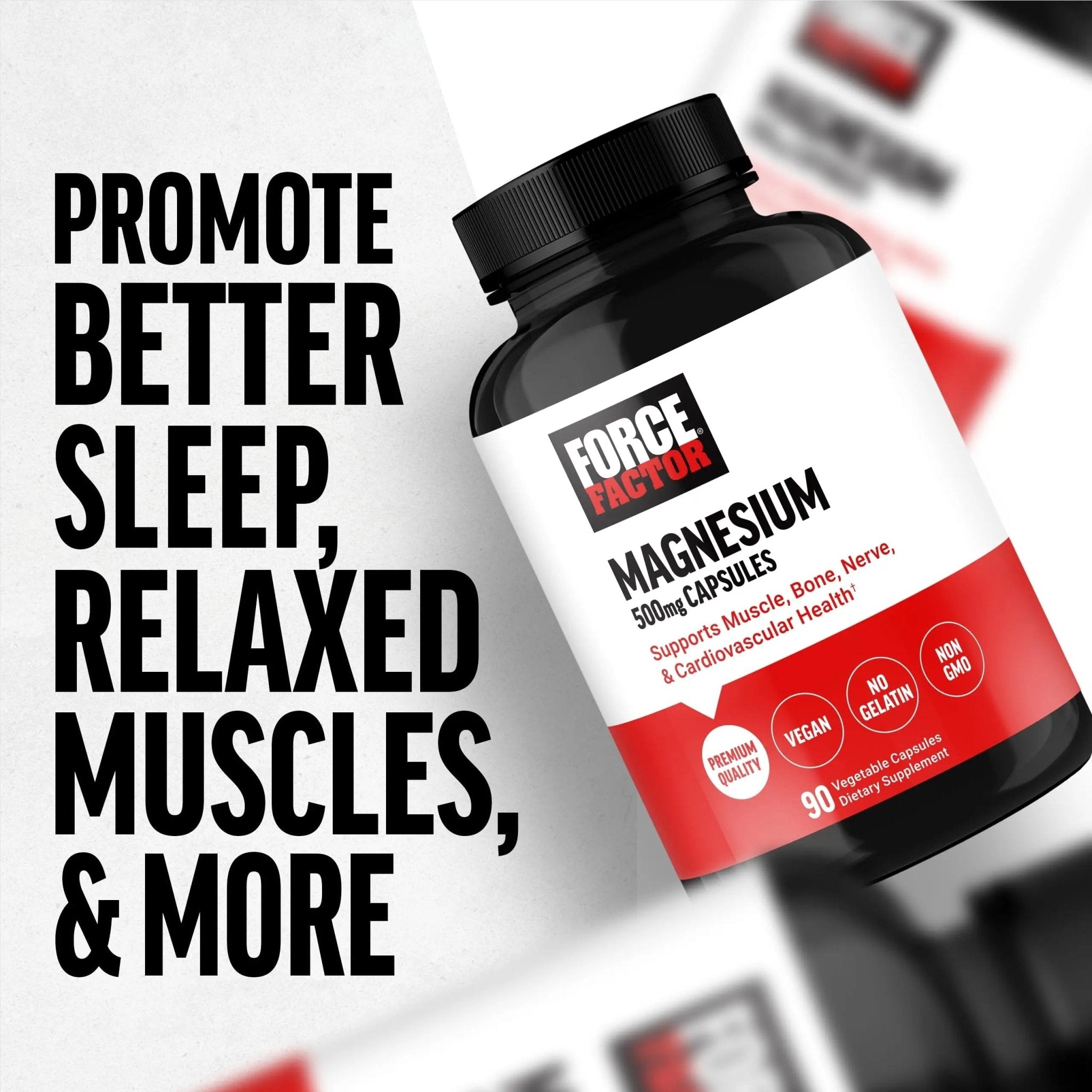 Force Factor Magnesium Complex Supplement to Support Muscles, Bones, Nerves, and Cardiovascular Health, Magnesium Glycinate, Magnesium Citrate, and Magnesium Oxide, Vegan, Non-GMO, 90 Capsules - TrustMedUSA