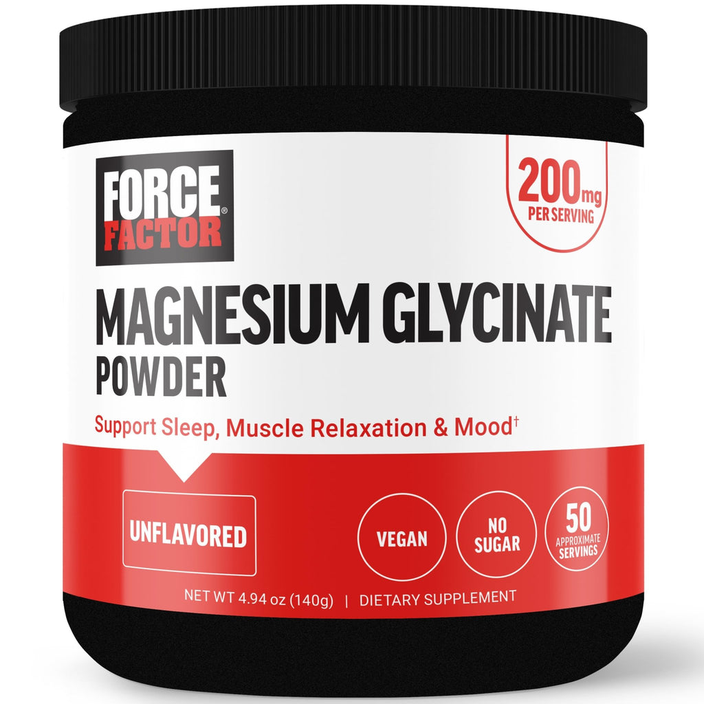 Force Factor Magnesium Glycinate 200mg, Magnesium Supplement for Women and Men to Support Sleep, Muscle Relaxation, and Mood, High Absorption, Vegan, 50 Servings - TrustMedUSA