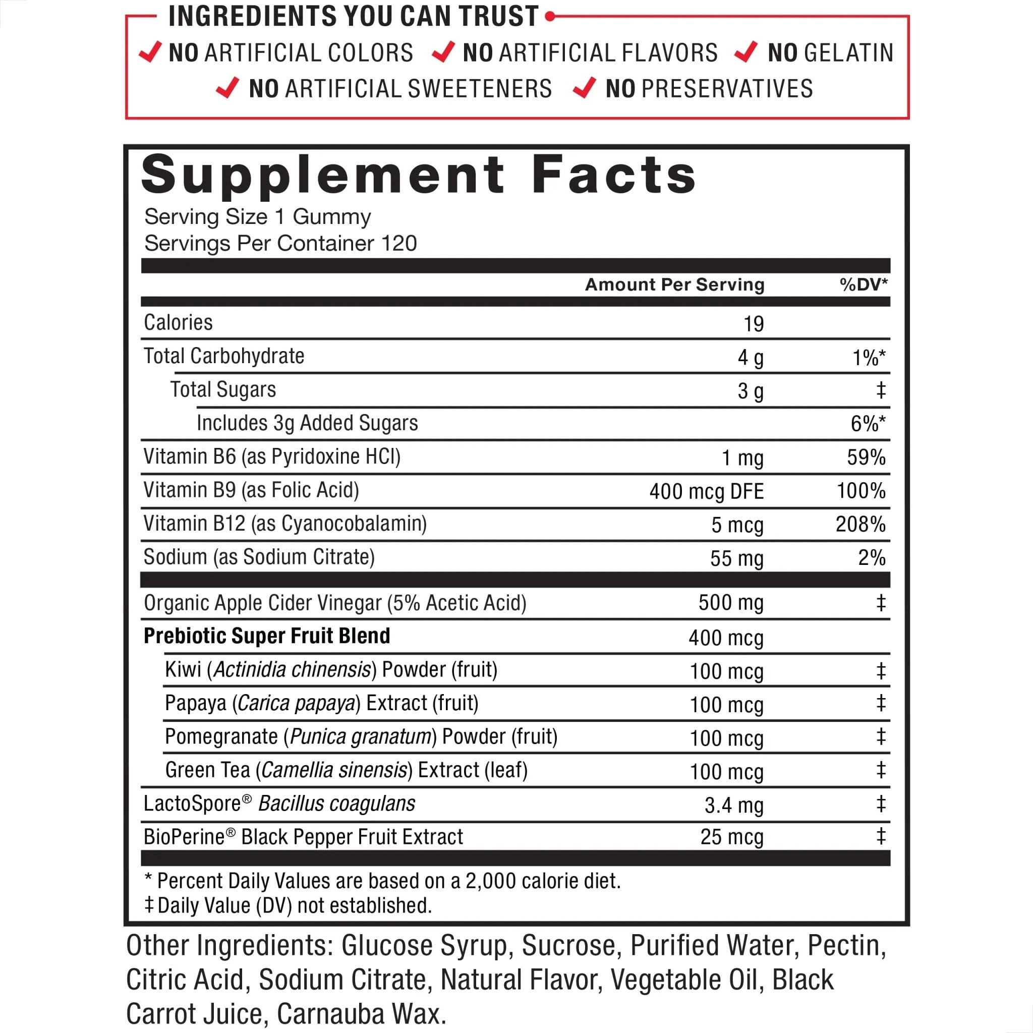 FORCE FACTOR ProbioSlim Apple Cider Vinegar Gummies, 3-Pack, with Organic Apple - TrustMedUSA