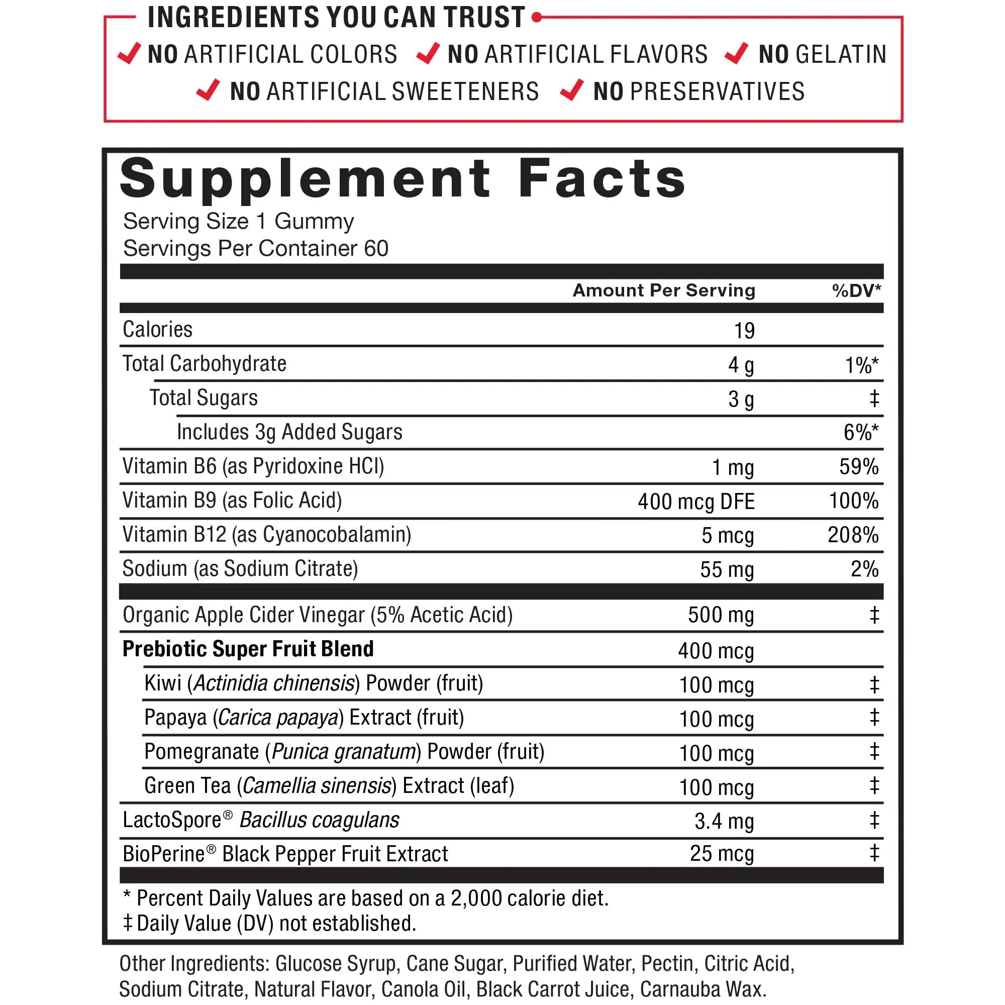 Force Factor ProbioSlim Apple Cider Vinegar Gummies with Organic LactoSpore Probiotics - TrustMedUSA