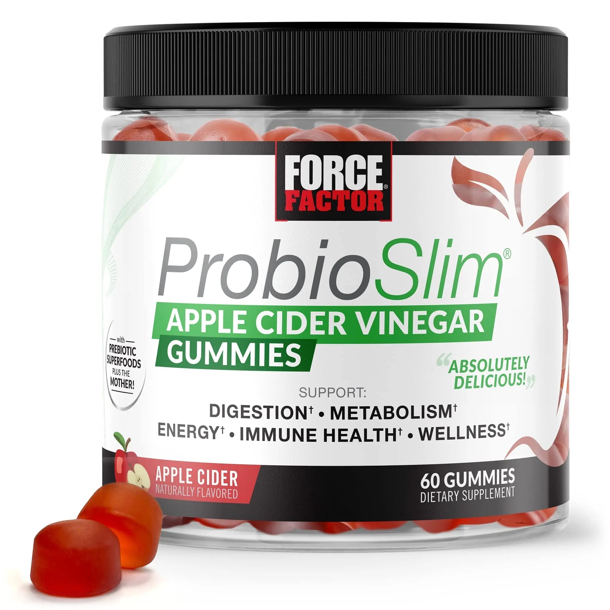 Force Factor ProbioSlim Apple Cider Vinegar Gummies with Organic LactoSpore Probiotics - TrustMedUSA