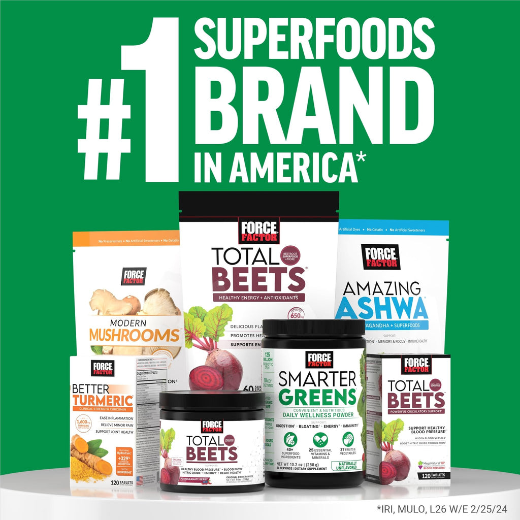 Force Factor Smarter Greens Daily Wellness Powder 2-Pack to Support Energy, Immunity & Digestion, Superfood Greens Powder with Vitamins, Minerals & Probiotics, Unflavored, 60 Servings - TrustMedUSA
