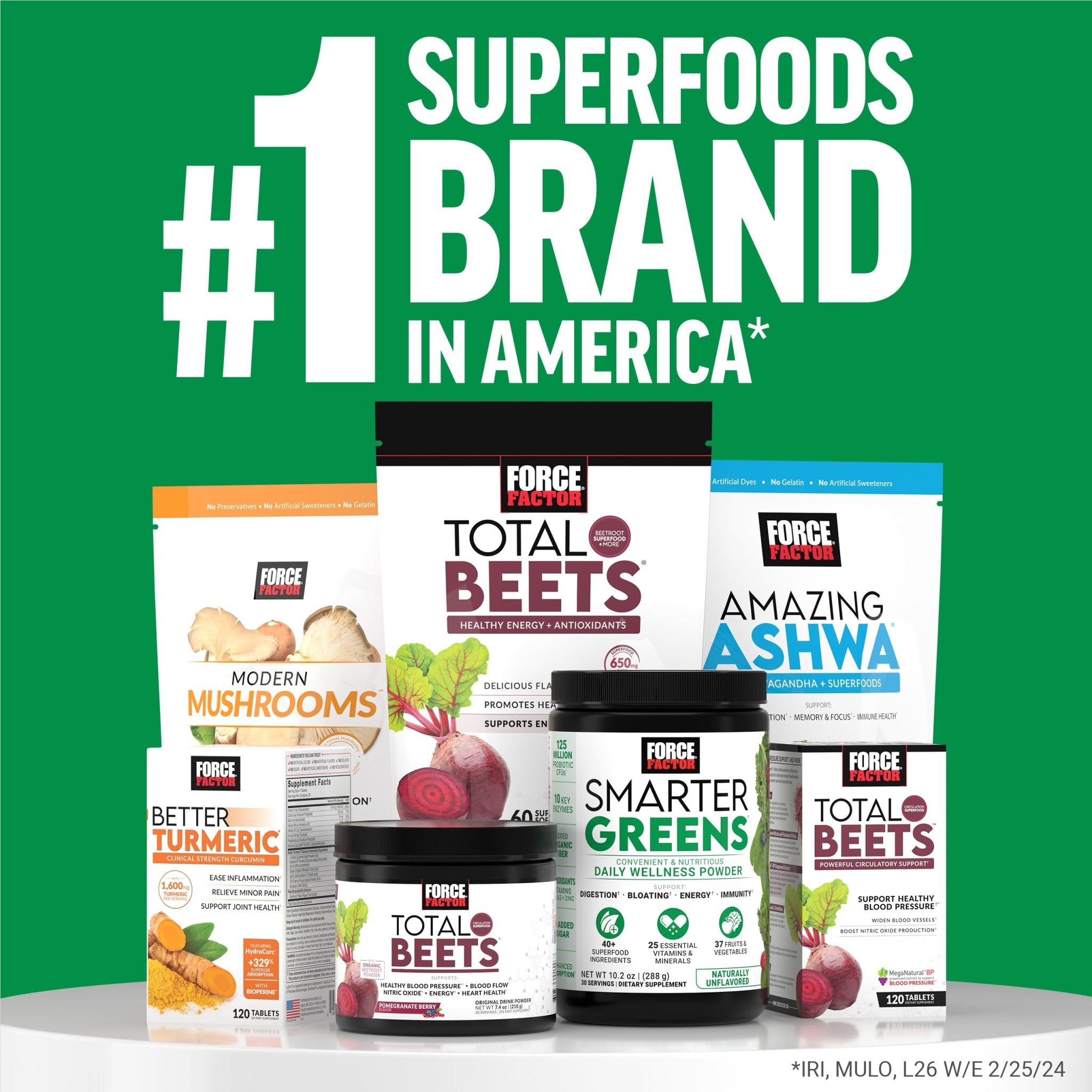 Force Factor Smarter Greens Daily Wellness Powder 2-Pack to Support Energy, Immunity & Digestion, Superfood Greens Powder with Vitamins, Minerals & Probiotics, Unflavored, 60 Servings - TrustMedUSA