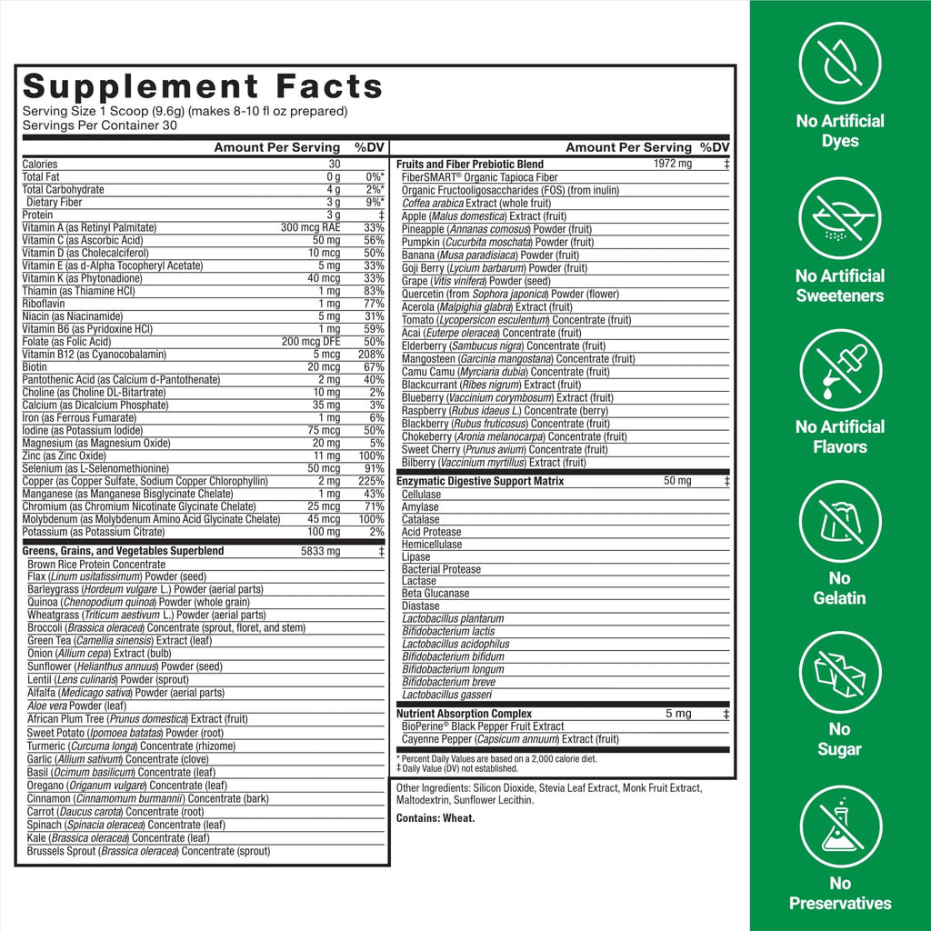 Force Factor Smarter Greens Daily Wellness Powder 2-Pack to Support Energy, Immunity & Digestion, Superfood Greens Powder with Vitamins, Minerals & Probiotics, Unflavored, 60 Servings - TrustMedUSA