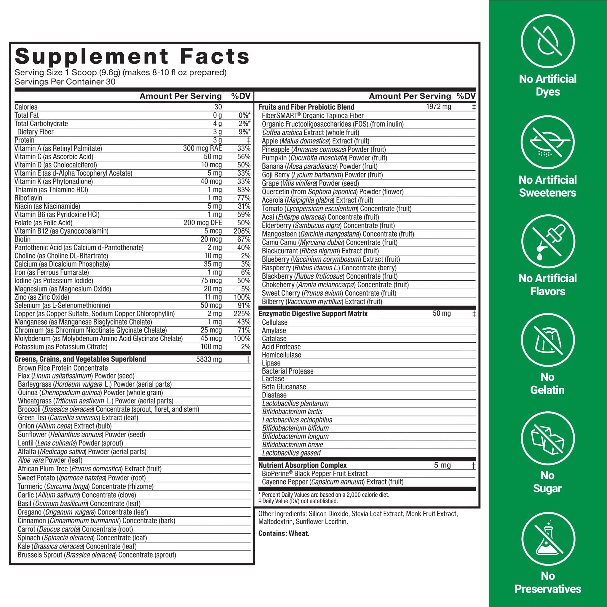 Force Factor Smarter Greens Daily Wellness Powder 2-Pack to Support Energy, Immunity & Digestion, Superfood Greens Powder with Vitamins, Minerals & Probiotics, Unflavored, 60 Servings - TrustMedUSA