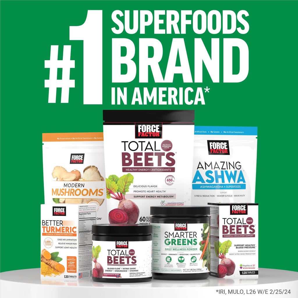 Force Factor Smarter Greens Superfoods Powder, 2-Pack, Supports Digestion and Bloating, Immunity, and Energy, Greens Powder with Probiotics, Digestive Enzymes, Antioxidants, and Fiber, 60 Servings - TrustMedUSA