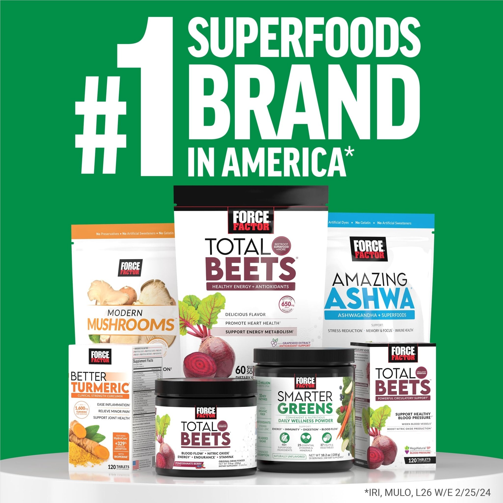 Force Factor Smarter Greens Superfoods Powder, 2-Pack, Supports Digestion and Bloating, Immunity, and Energy, Greens Powder with Probiotics, Digestive Enzymes, Antioxidants, and Fiber, 60 Servings - TrustMedUSA