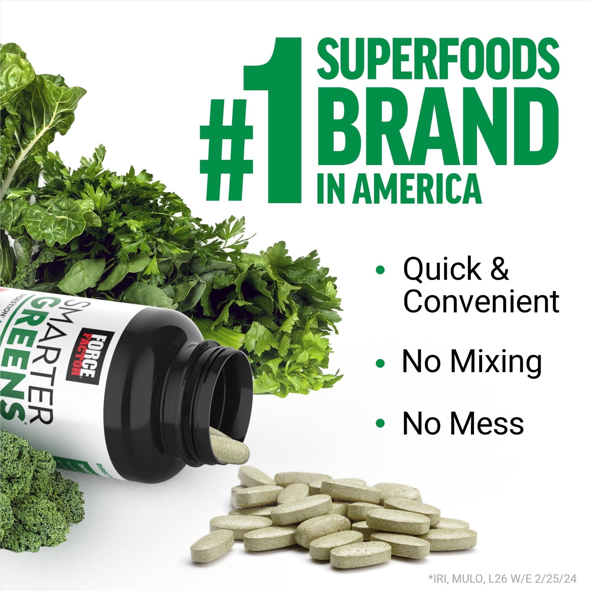 FORCE FACTOR Smarter Greens Tablets, Greens Supplement with 25+ Superfoods and Antioxidants to Improve Digestion, Reduce Stress, Strengthen Immunity, and Support Metabolism, 90 Tablets - TrustMedUSA