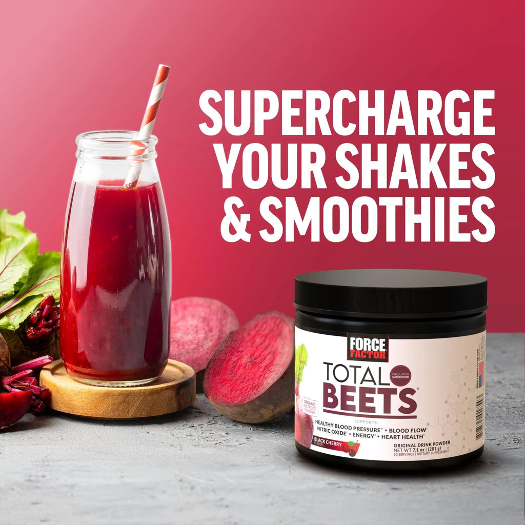 Force Factor Total Beets Drink Mix Superfood Powder with Nitrates to Support Circulation, Blood Flow, Nitric Oxide, Energy, Endurance, and Stamina - TrustMedUSA