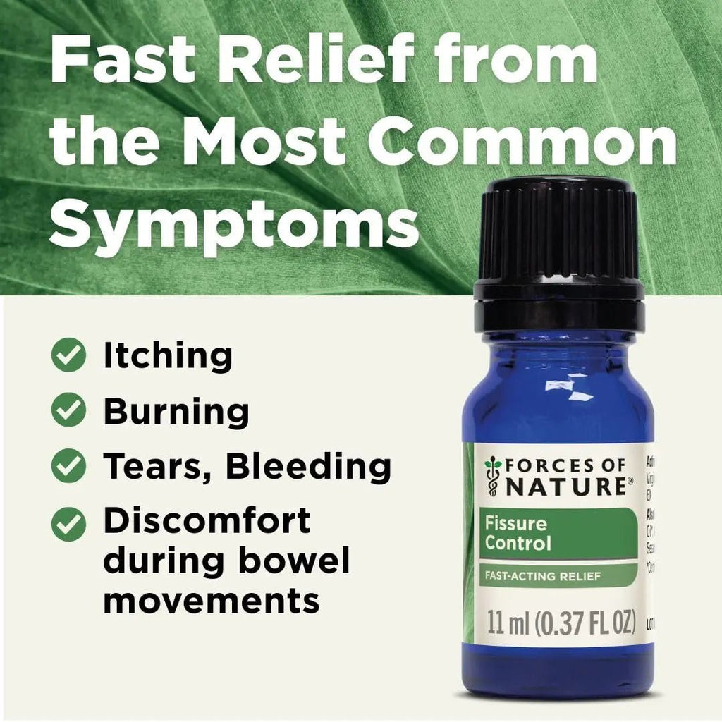 Forces of Nature Fissure Control, Organic Homeopathic Treatment with Witch Hazel for Anal Fissures, Hemorrhoid Related Irritation & Discomfort, Fast, Natural Topical Relief, 0.37 FL OZ - TrustMedUSA