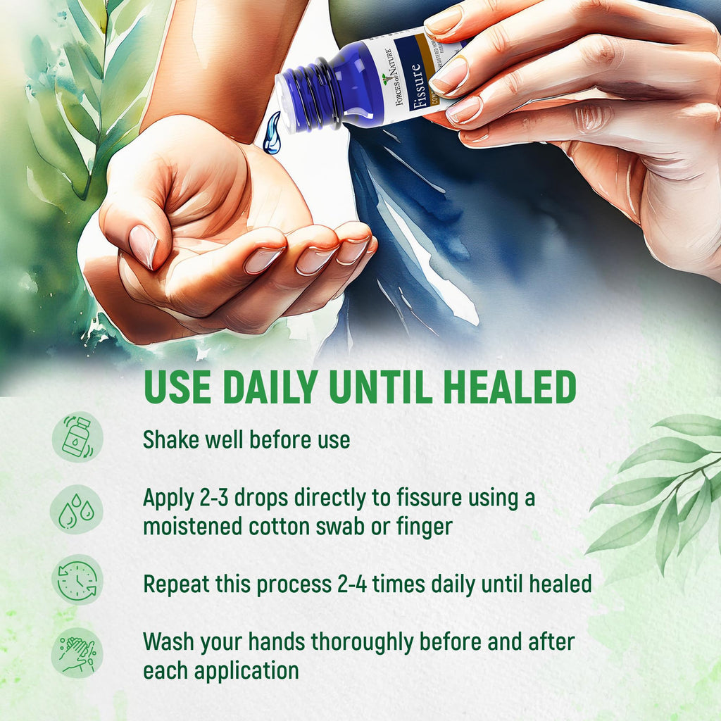 Forces of Nature Fissure Control, Organic Homeopathic Treatment with Witch Hazel for Anal Fissures, Hemorrhoid Related Irritation & Discomfort, Fast, Natural Topical Relief, 1 Fl Oz - TrustMedUSA