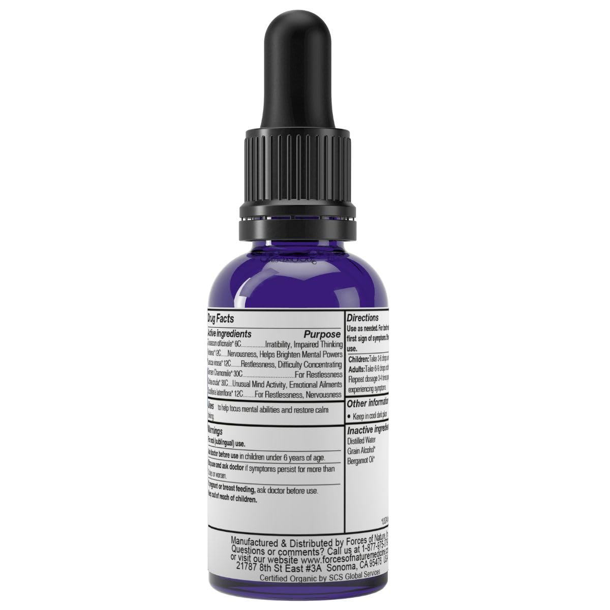 Forces of Nature Focus Supplement, Focus More Homeopathic Medicine, Nootropics Brain Support Supplement, Helps Memory & Concentration, 1 fl oz - TrustMedUSA