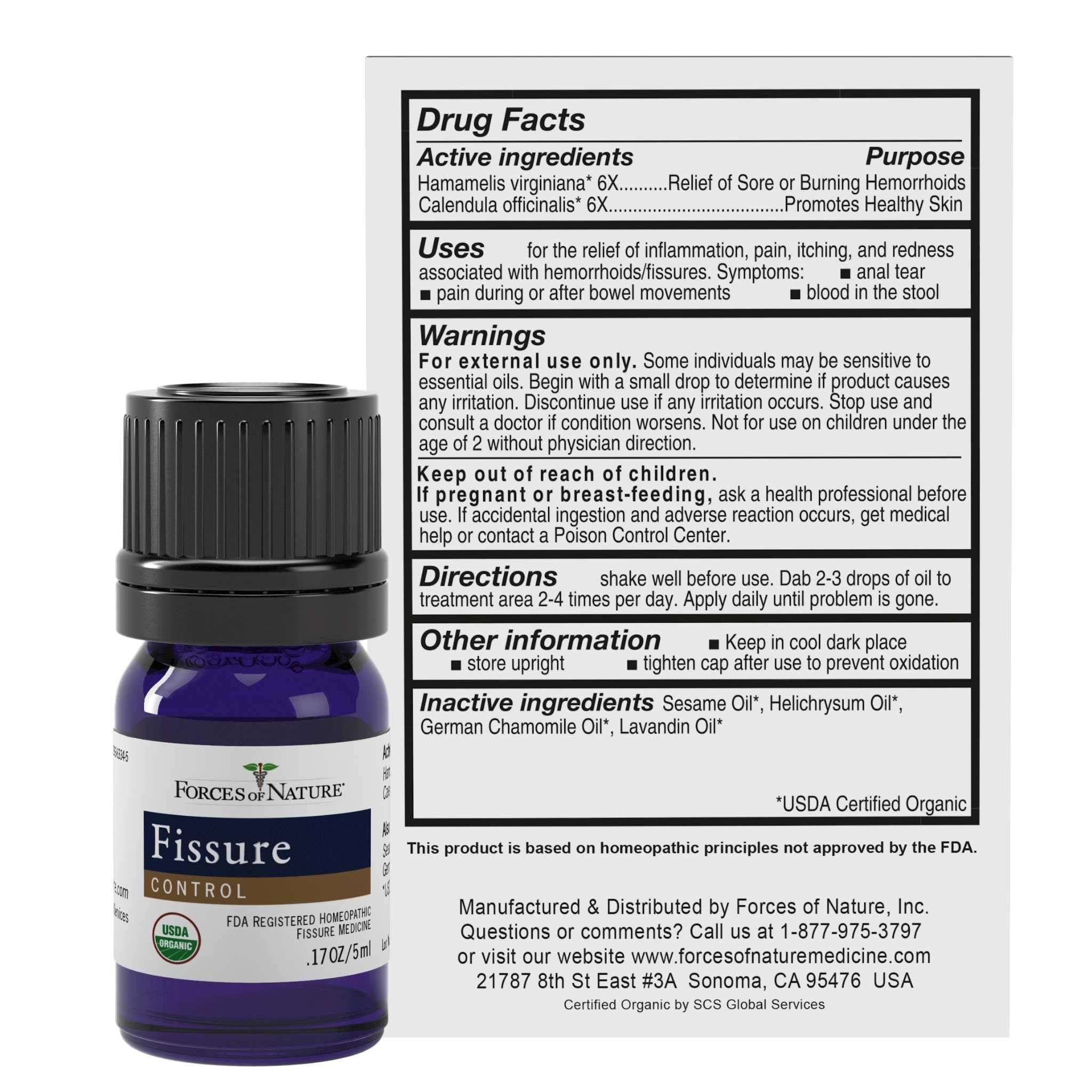 Forces of Nature Hemorrhoid Control Extra Strength (5ml) + Organic Fissure Care (5ml) | Virtual Bundle - TrustMedUSA