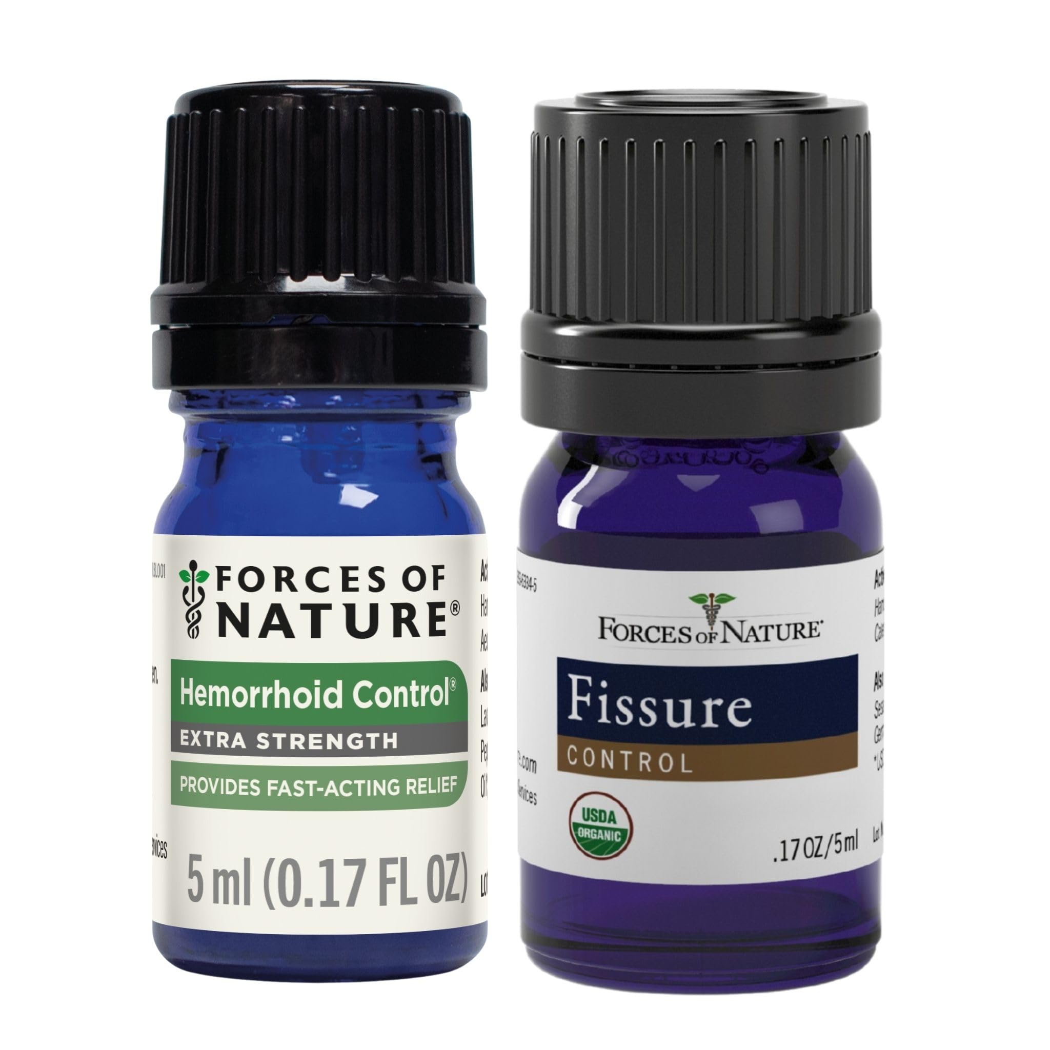 Forces of Nature Hemorrhoid Control Extra Strength (5ml) + Organic Fissure Care (5ml) | Virtual Bundle - TrustMedUSA