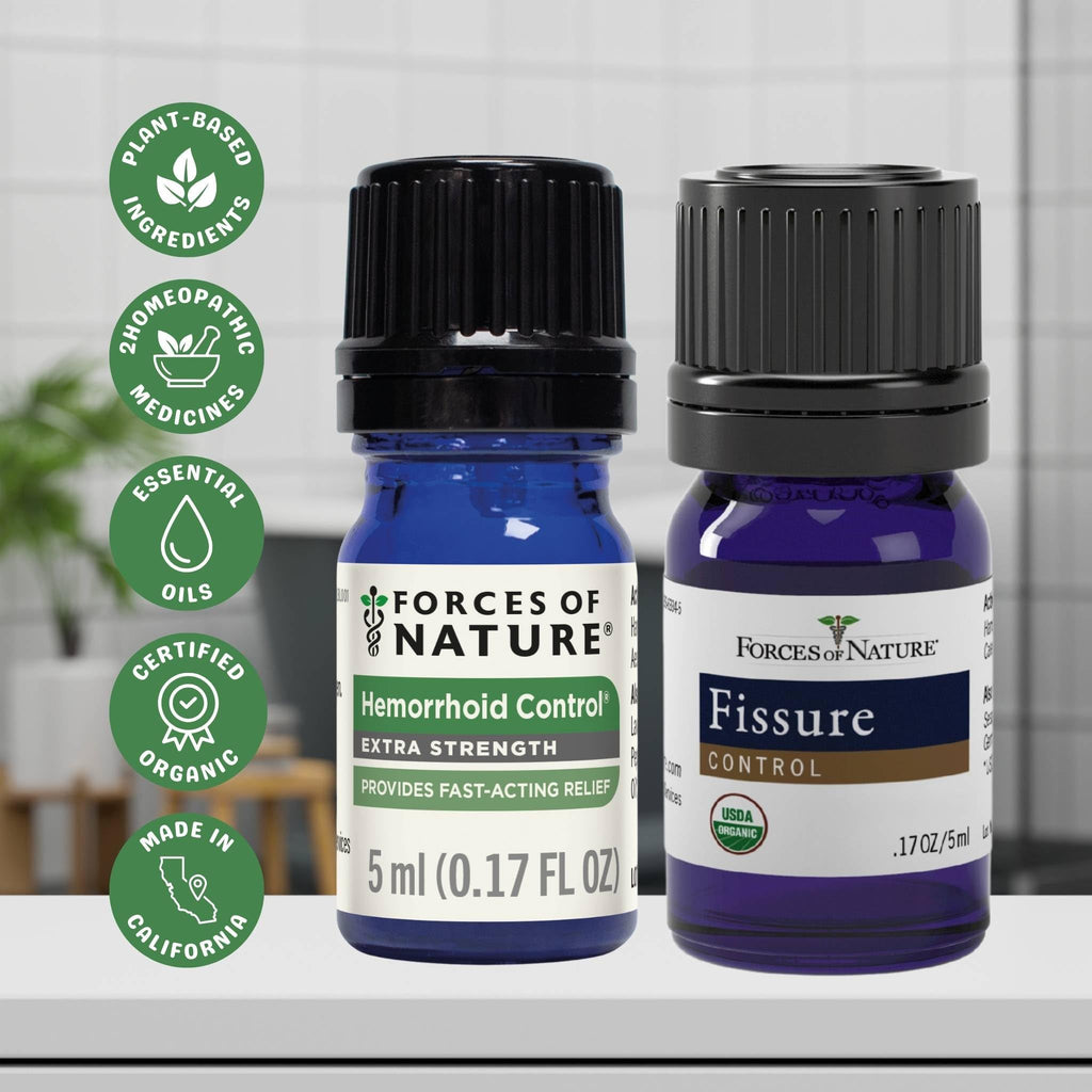 Forces of Nature Hemorrhoid Control Extra Strength (5ml) + Organic Fissure Care (5ml) | Virtual Bundle - TrustMedUSA