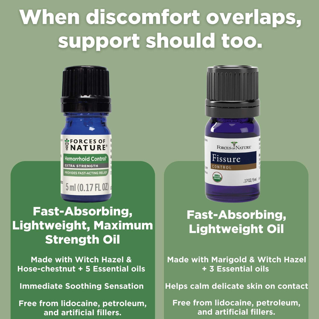 Forces of Nature Hemorrhoid Control Extra Strength (5ml) + Organic Fissure Care (5ml) | Virtual Bundle - TrustMedUSA