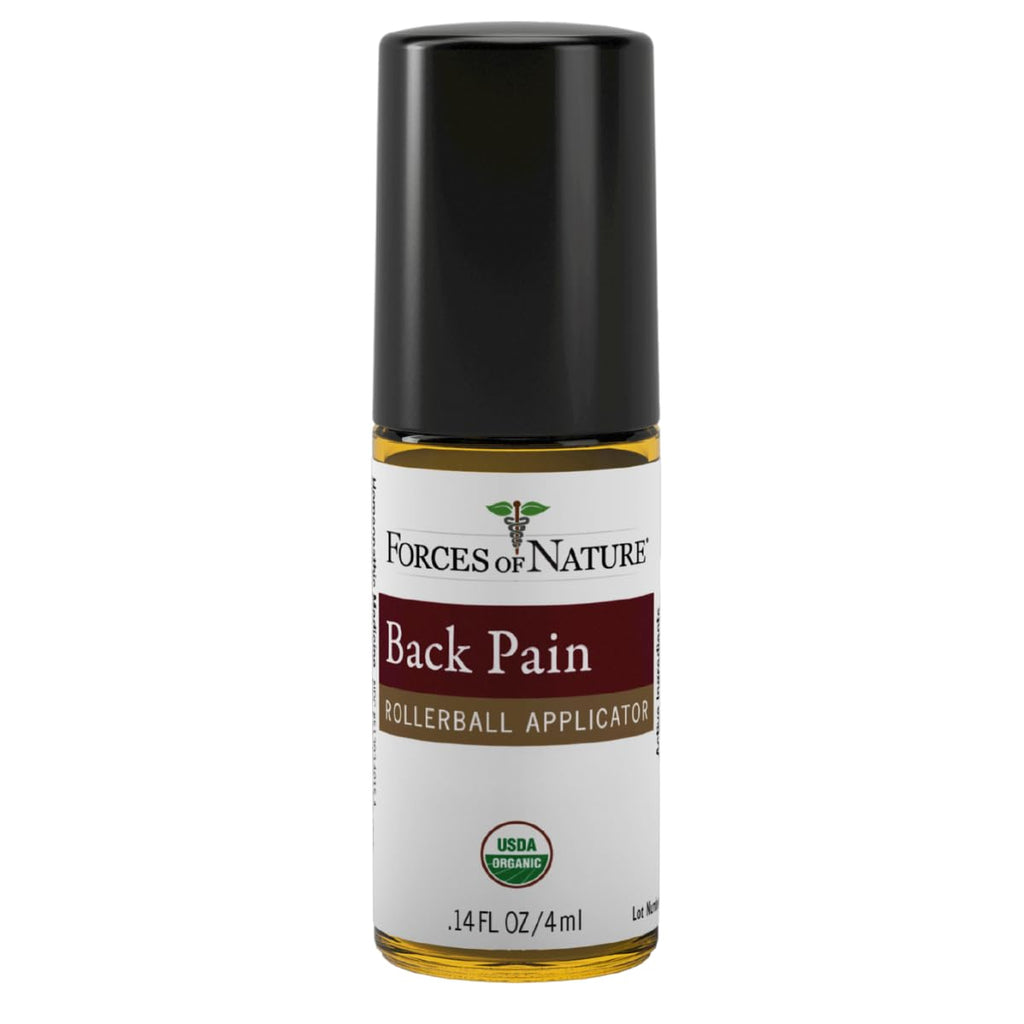 Forces of Nature Natural, Organic Back Pain Relief, w/Arnica & St John's Wort, Fast Acting Anti-Inflammatory Topical Muscle Soother for Lower Back, Sciatica, Neck, Non-GMO, Cruelty-Free, 0.14 Fl Oz - TrustMedUSA