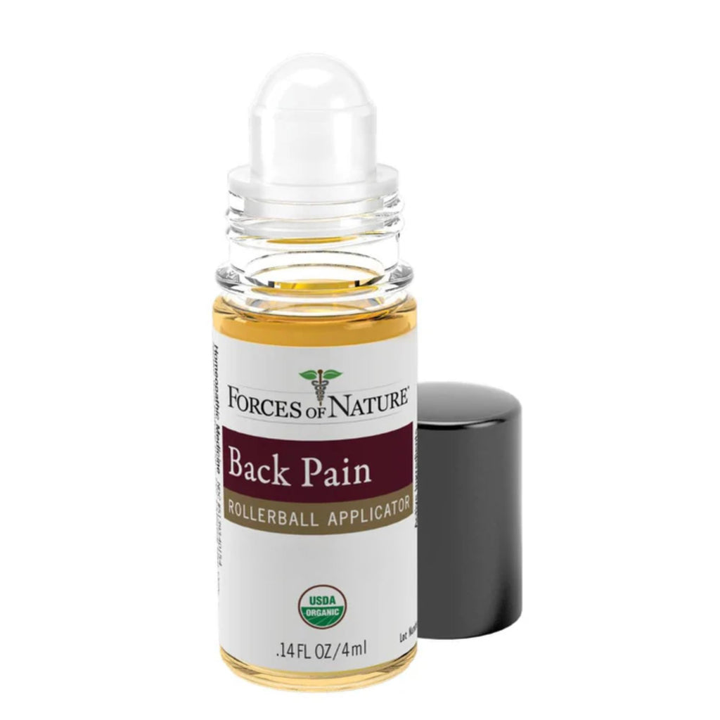 Forces of Nature Natural, Organic Back Pain Relief, w/Arnica & St John's Wort, Fast Acting Anti-Inflammatory Topical Muscle Soother for Lower Back, Sciatica, Neck, Non-GMO, Cruelty-Free, 0.14 Fl Oz - TrustMedUSA