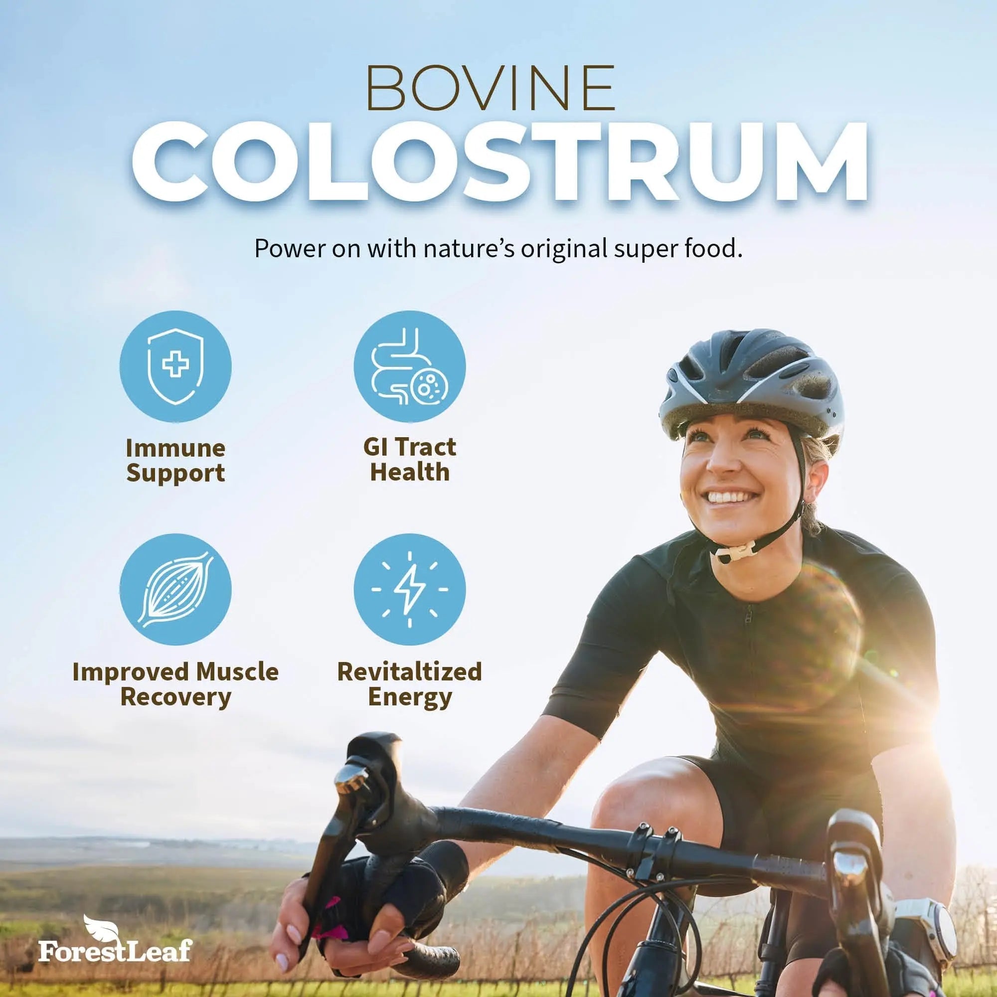 ForestLeaf Colostrum Powder 50% IgG Highest Concentration - Grass Fed Bovine - TrustMedUSA