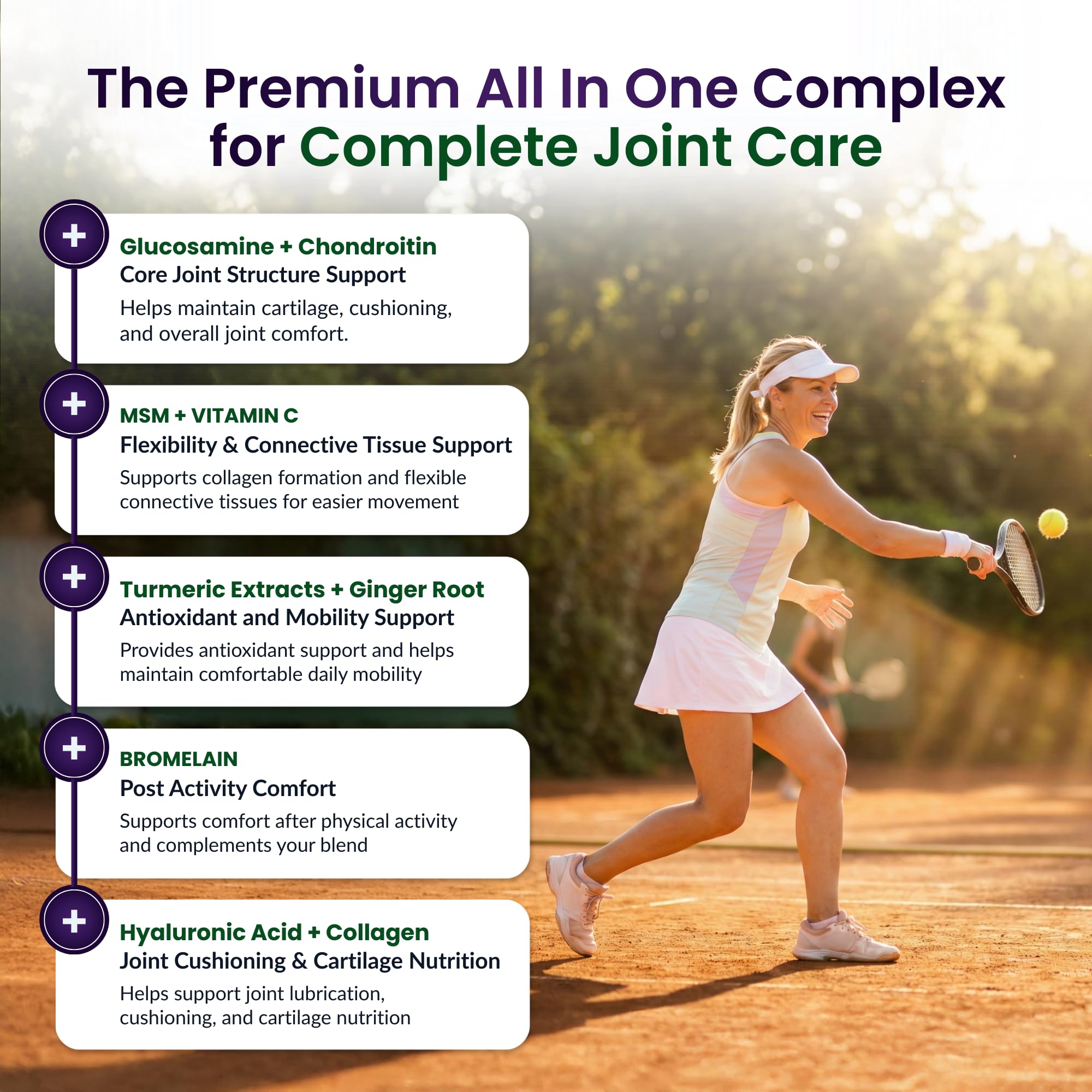 ForestLeaf Glucosamine Chondroitin MSM Joint Supplement Complex - 1200mg - 120 Caps - TrustMedUSA