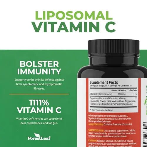 ForestLeaf Liposomal Vitamin C - Liposomal VIT C - 1000mg Capsules - TrustMedUSA