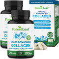 ForestLeaf Multi Collagen Pills with Hyaluronic Acid + Vitamin C | Hydrolyzed Collagen Supplements for Women or Men | Multi Collagen Capsules Peptides for Skin, Wrinkles, 240 - Maple Wellness Supplements