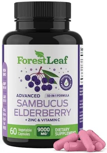 ForestLeaf Sambucus Elderberry with Vitamin C and Zinc - 9000mg Ult - TrustMedUSA