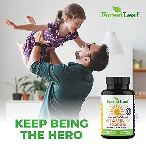 ForestLeaf - Vitamin D3 IU Weekly Supplement (50,000 IU - 240 Count) - TrustMedUSA