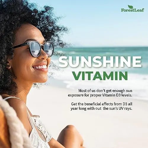 ForestLeaf - Vitamin D3 IU Weekly Supplement (Unflavored -10000-180 Count) - TrustMedUSA