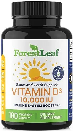 ForestLeaf - Vitamin D3 IU Weekly Supplement (Unflavored -10000-180 Count) - TrustMedUSA
