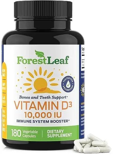 ForestLeaf - Vitamin D3 IU Weekly Supplement (Unflavored -10000-180 Count) - TrustMedUSA