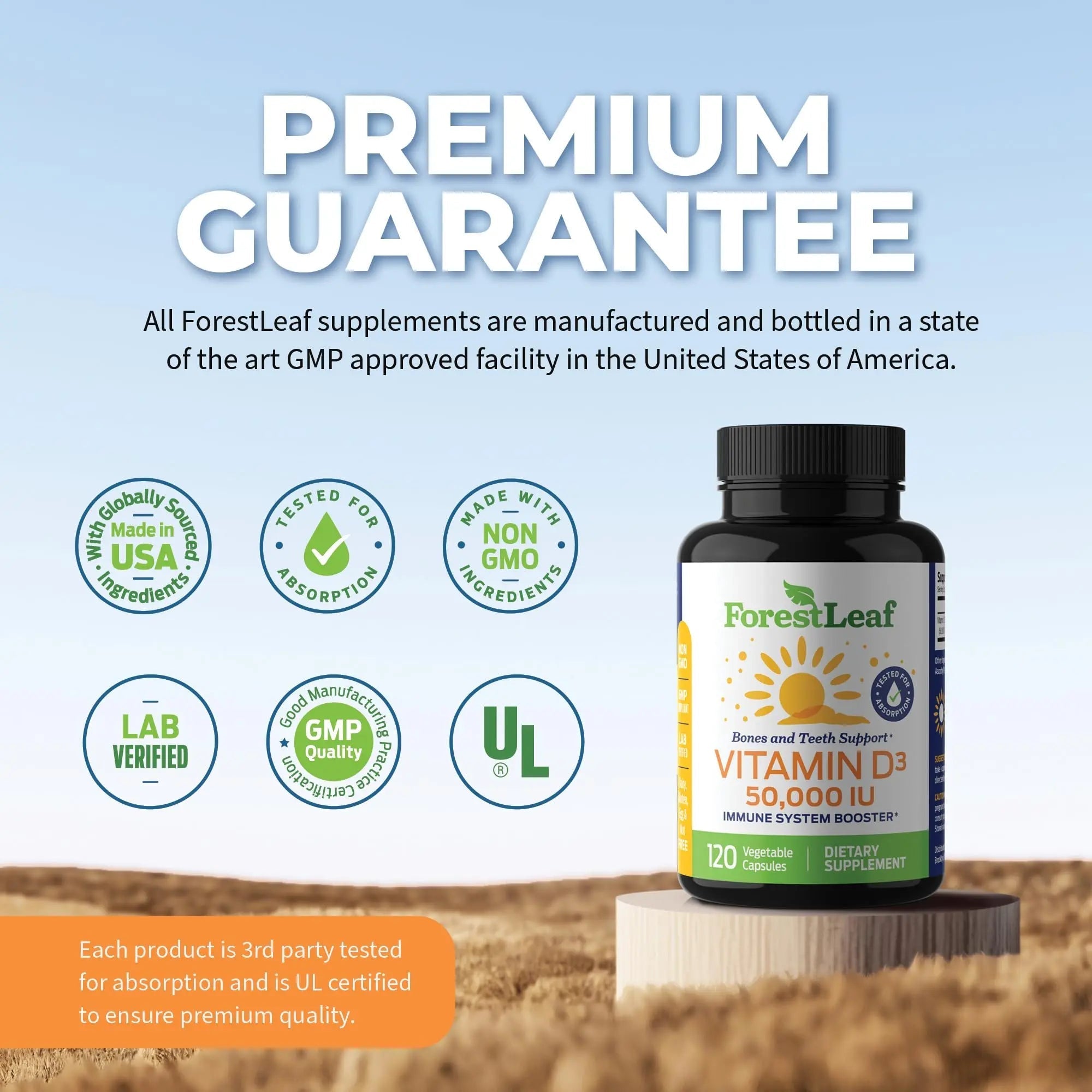 ForestLeaf - Vitamin D3 IU Weekly Supplement - Vitamin D Capsules for Bones - TrustMedUSA
