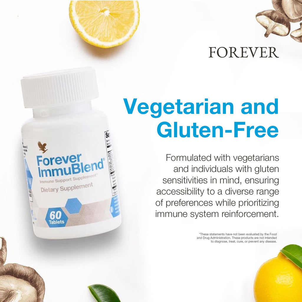 Forever Living - Forever ImmuBlend® Immune Support Supplement – Includes Botanicals, Vitamins D & C, Maitake & Shiitake Mushrooms – 60 Tablets - TrustMedUSA
