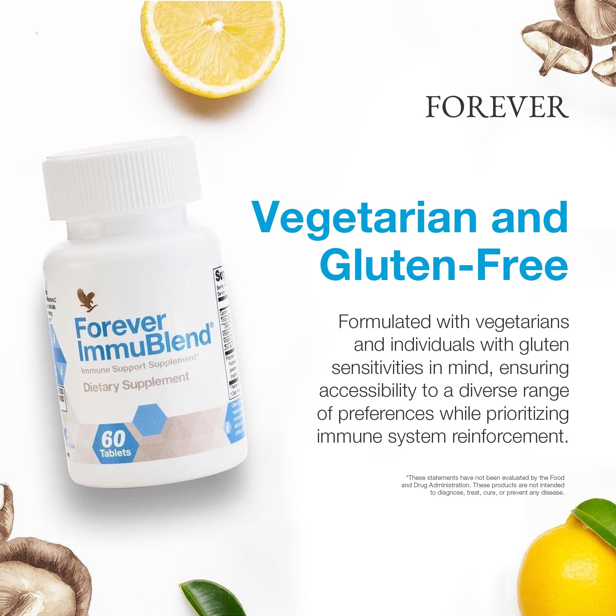 Forever Living - Forever ImmuBlend® Immune Support Supplement – Includes Botanicals, Vitamins D & C, Maitake & Shiitake Mushrooms – 60 Tablets - TrustMedUSA