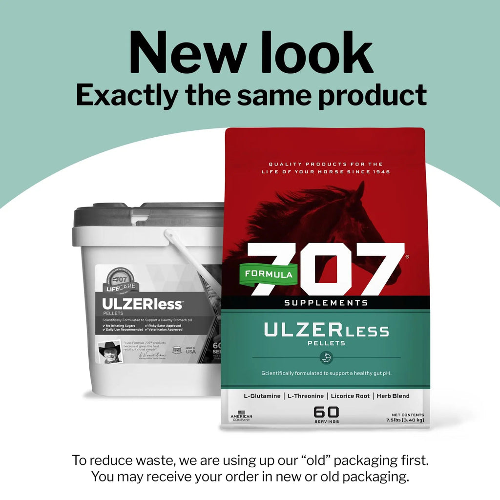 Formula 707 ULZERless Equine Supplement, 7.5lb Bag - Natural Gut Support for Horses with Ulcer Risk Factors - TrustMedUSA
