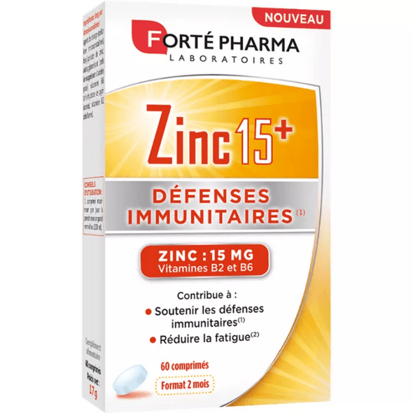 Forte Pharma Zinc 15+ Box of 60 Tablets - TrustMedUSA