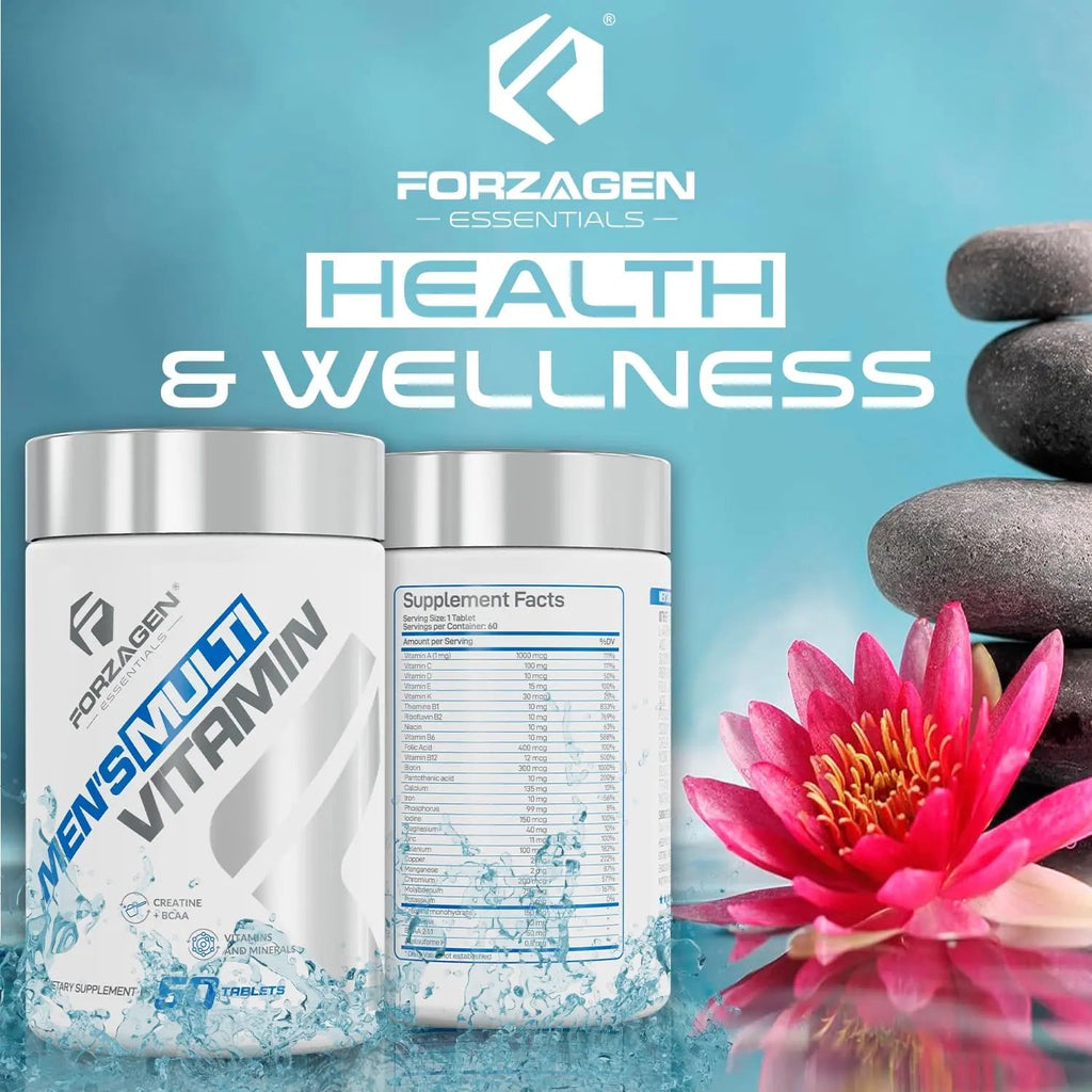 Forzagen Essentials Men's Multivitamin with Creatine and BCAA, Complete Vitamin and Mineral Complex, 60 Tablets - TrustMedUSA