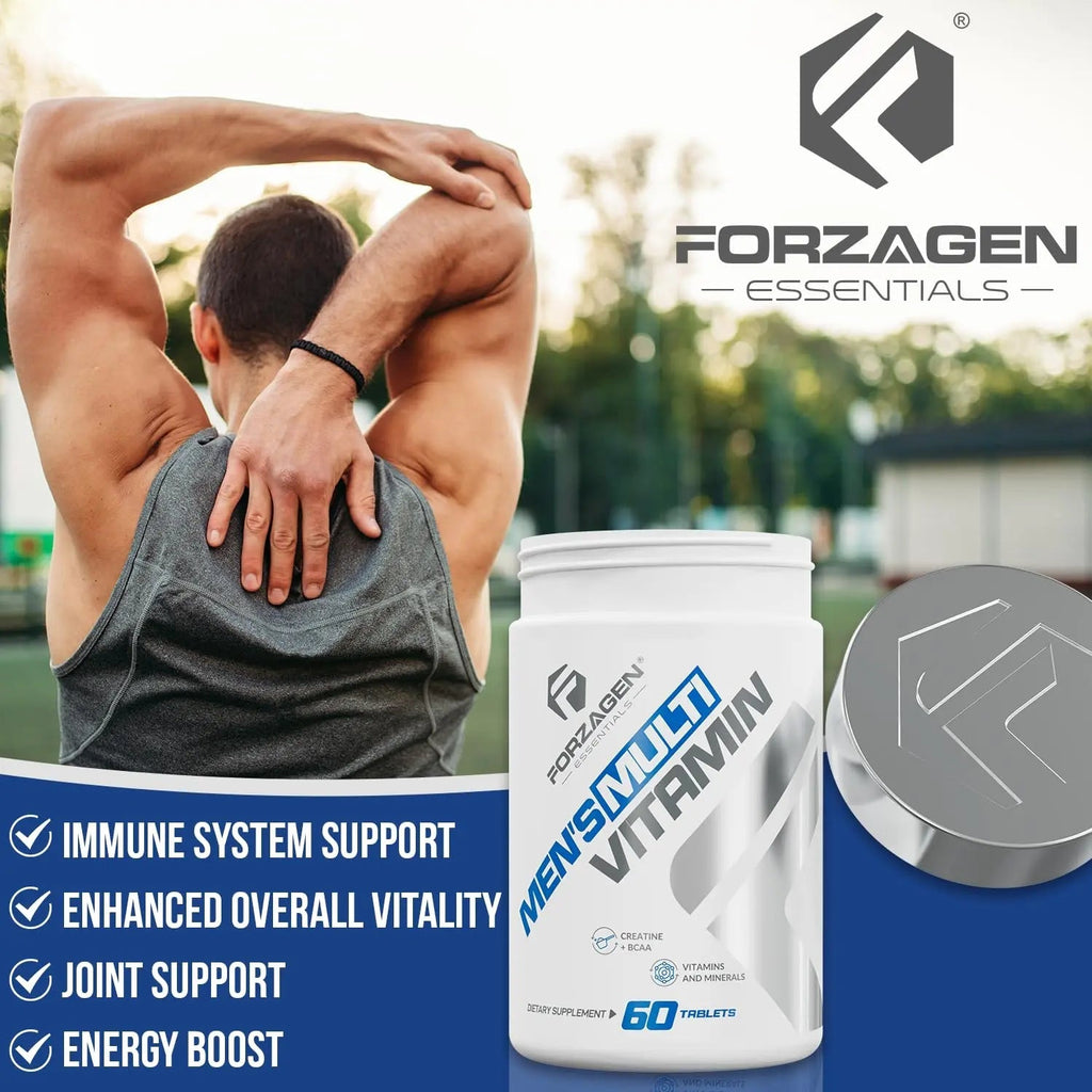 Forzagen Essentials Men's Multivitamin with Creatine and BCAA, Complete Vitamin and Mineral Complex, 60 Tablets - TrustMedUSA