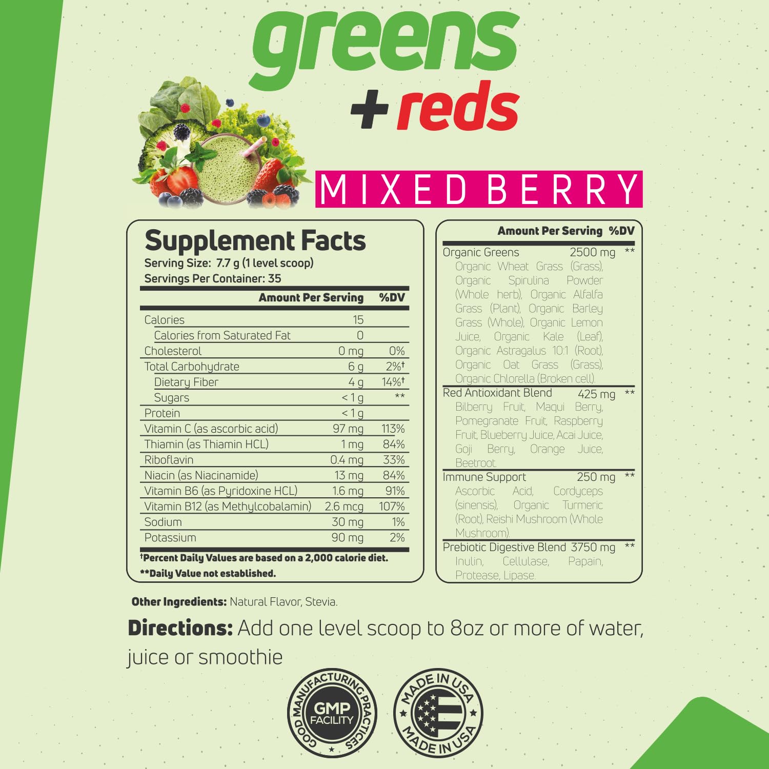 Forzagen Vegan Greens & Reds Superfood Powder - Organic Super Greens Powder | Premium Veggie Powder Supplement | 35 Servings Reds and Greens Superfood Powder - TrustMedUSA