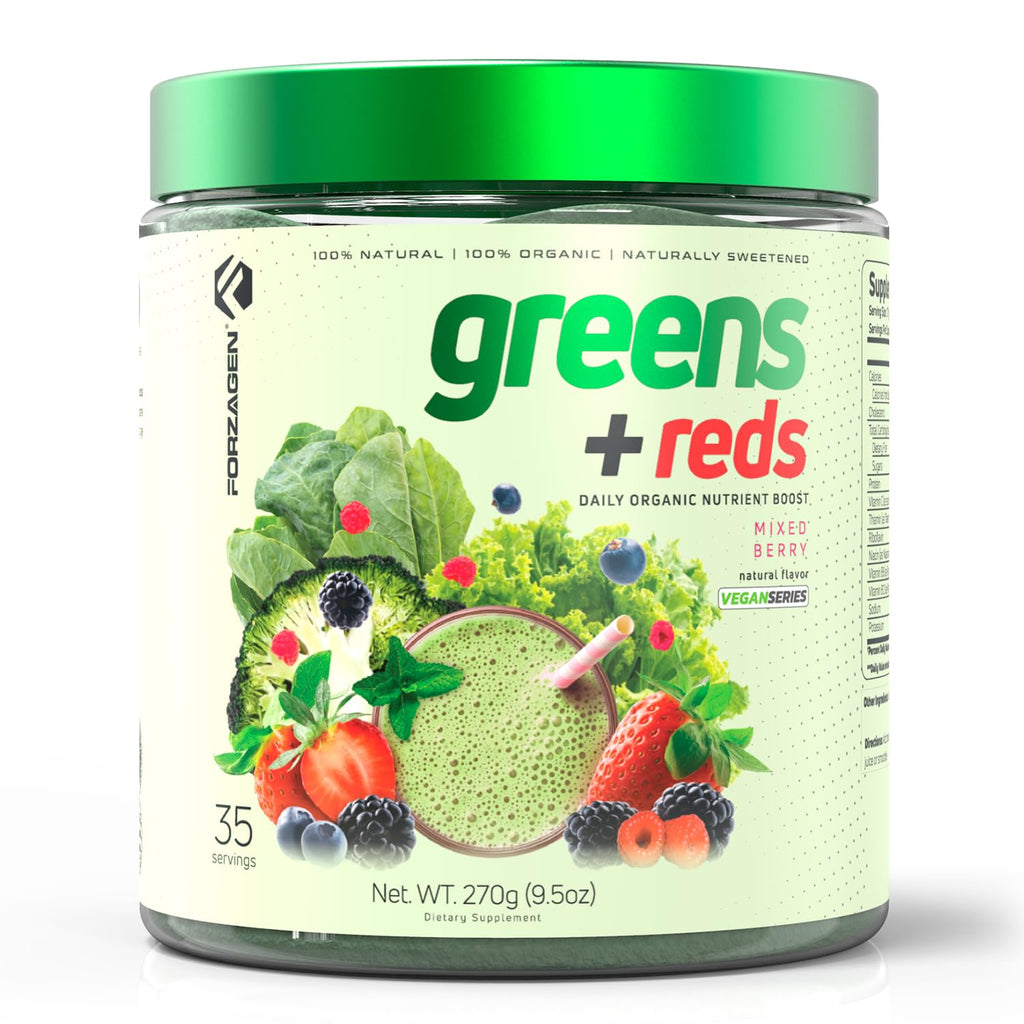 Forzagen Vegan Greens & Reds Superfood Powder - Organic Super Greens Powder | Premium Veggie Powder Supplement | 35 Servings Reds and Greens Superfood Powder - TrustMedUSA