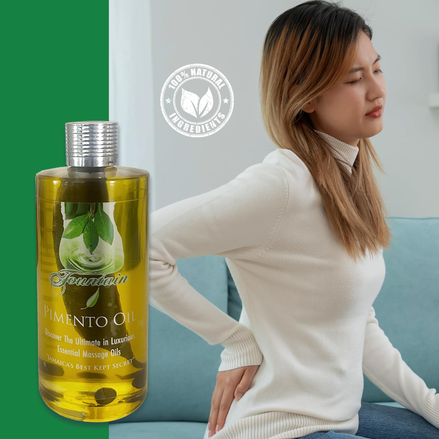Fountain Pimento Oil 3.5oz for Natural Massage Therapy, Muscle Relief Oil - TrustMedUSA