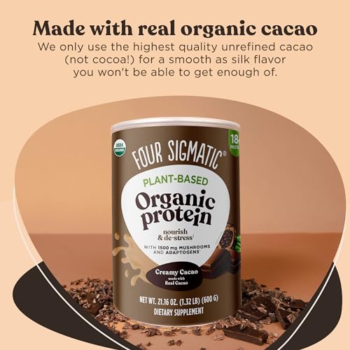 Four Sigmatic Organic Plant-Based Protein Powder Creamy Cacao Protein with Lion’s Mane - TrustMedUSA