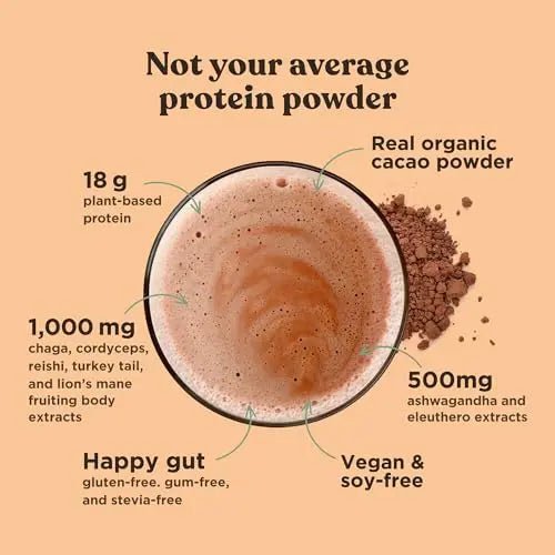 Four Sigmatic Organic Plant-Based Protein Powder Creamy Cacao Protein with Lion’s Mane - TrustMedUSA