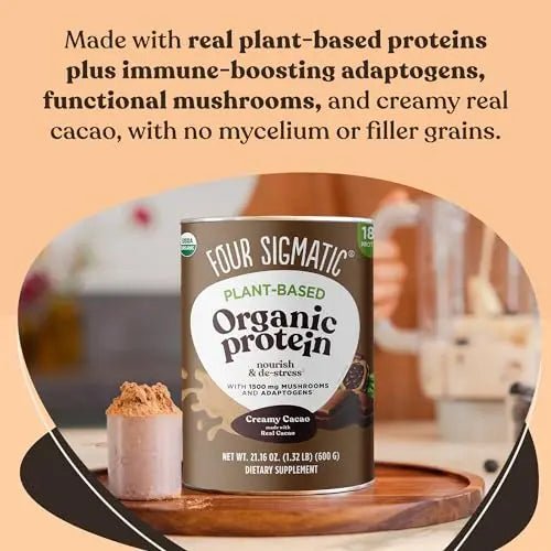 Four Sigmatic Organic Plant-Based Protein Powder Creamy Cacao Protein with Lion’s Mane - TrustMedUSA