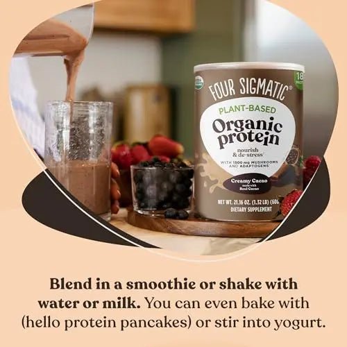 Four Sigmatic Organic Plant-Based Protein Powder Creamy Cacao Protein with Lion’s Mane - TrustMedUSA